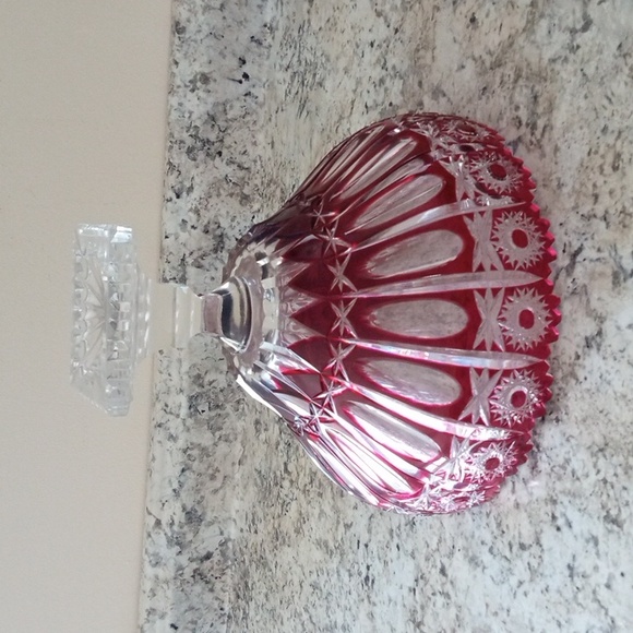 Antique ruby red glass bowl - Picture 7 of 9